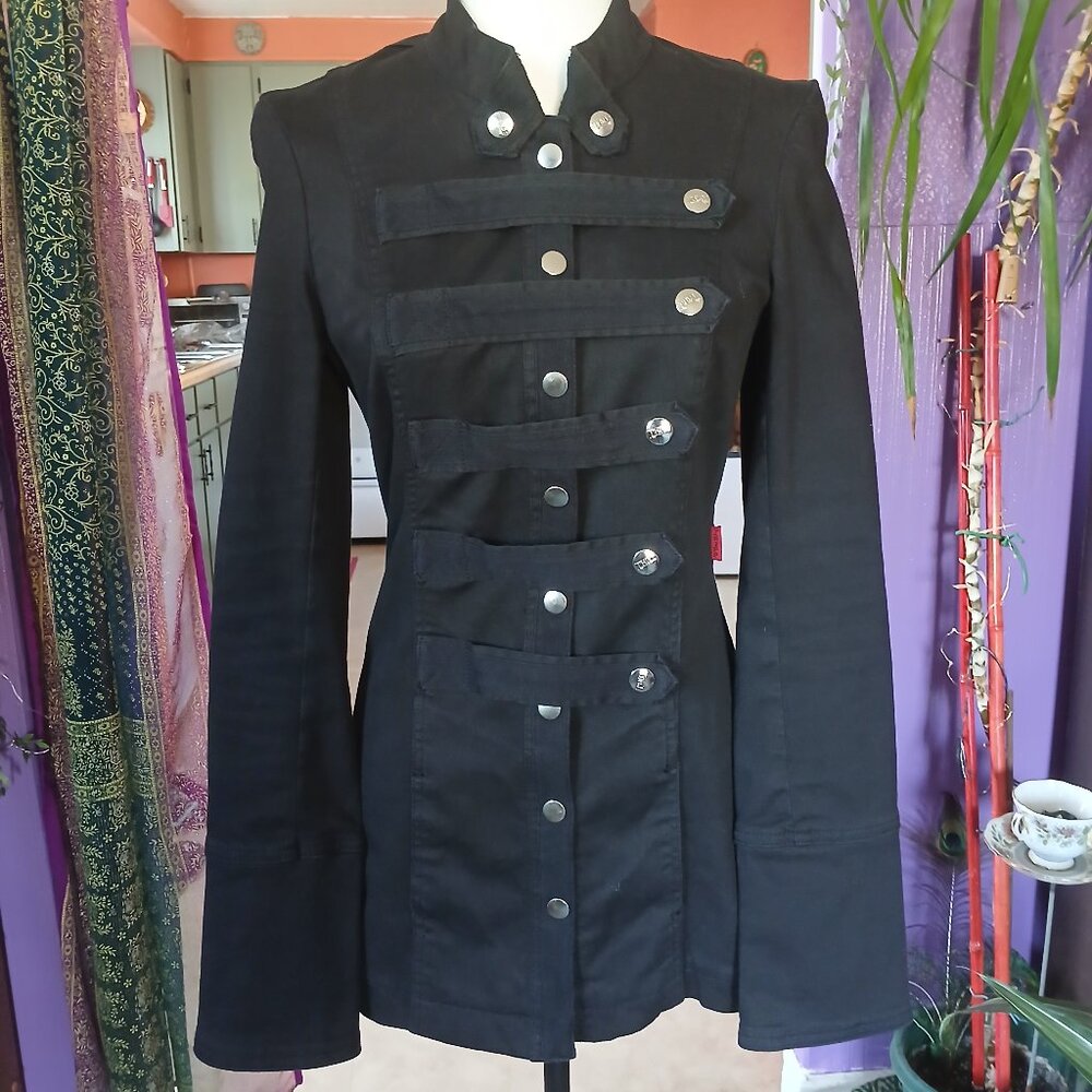 Tripp NY Black Military Style Coat Goth Punk Emo